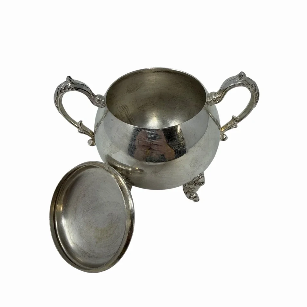 Vintage‎ Sheridan Sugar Bowl Silver on Copper